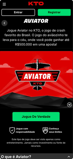 Configurações de conta no KTO App